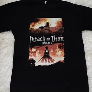 Attack on Titan Black T-Shirt Mens' Size M